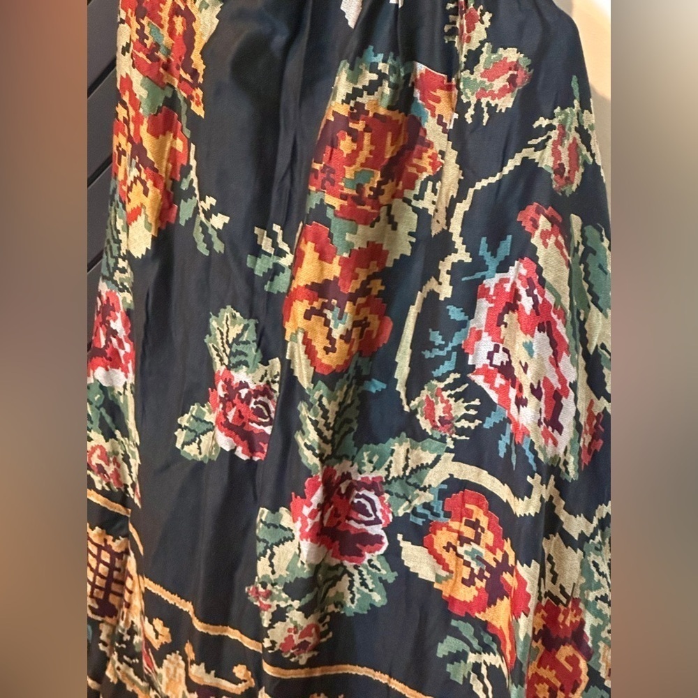 NWOT! Anthropologie boho silk dress. One size. Lace insert on sleeves.NEVER WORN - Picture 5 of 5